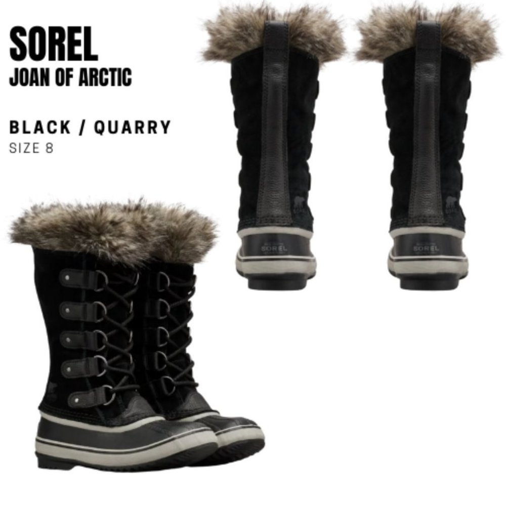 SOREL Women's Joan Of Arctic Boot Black / Quarry 8